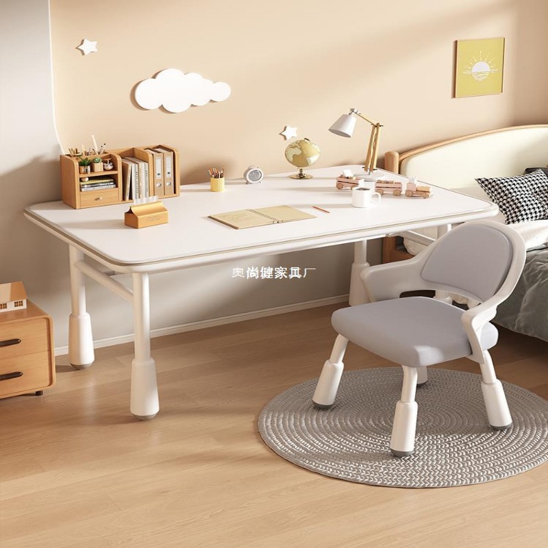 Children's Study Table, Primary School Student's Home Desk and Chair Set, Simple Writing Homework Desk, Bedroom Liftable Table