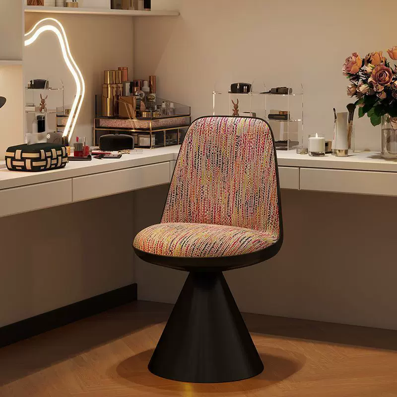 意式轻奢化妆旋转女生罗比高级家用卧室梳妆台梳妆椅子软包靠背