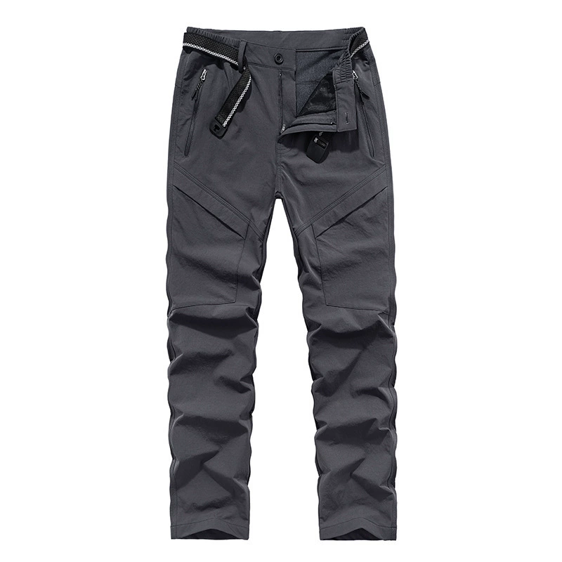 Новые Мужские осенне-зимние утолщенные быстросохнущие брюки Свободные Четырехсторонние эластичные утолщенные спортивные уличные повседневные Прямые брюки больших размеров