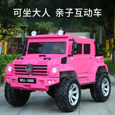 Vehículos todoterreno de los niños de la música carga auto-conducción de cuatro ruedas coche de juguete de bebé puede sentarse niños adultos cuatro ruedas coche de control remoto
