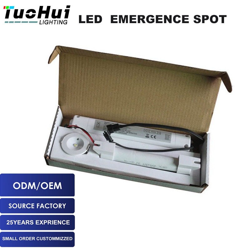 2W 120lm 3hrs放电LED迷你非持续式应急天花小射灯应急灯跨境厂家