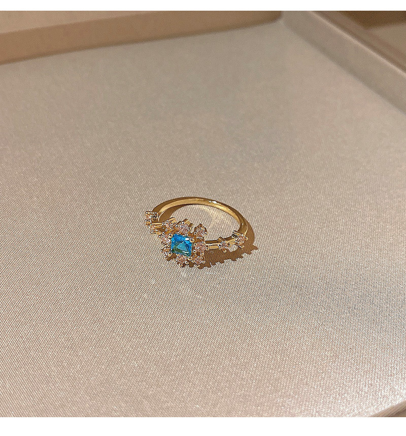 Basic Geometric Copper Plating Zircon Rings 1 Piece