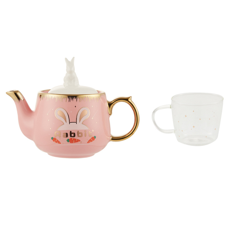 Ins Juego de té de conejo de estilo japonés traje Amazon Comercio exterior oferta exclusiva logotipo una olla una taza regalo