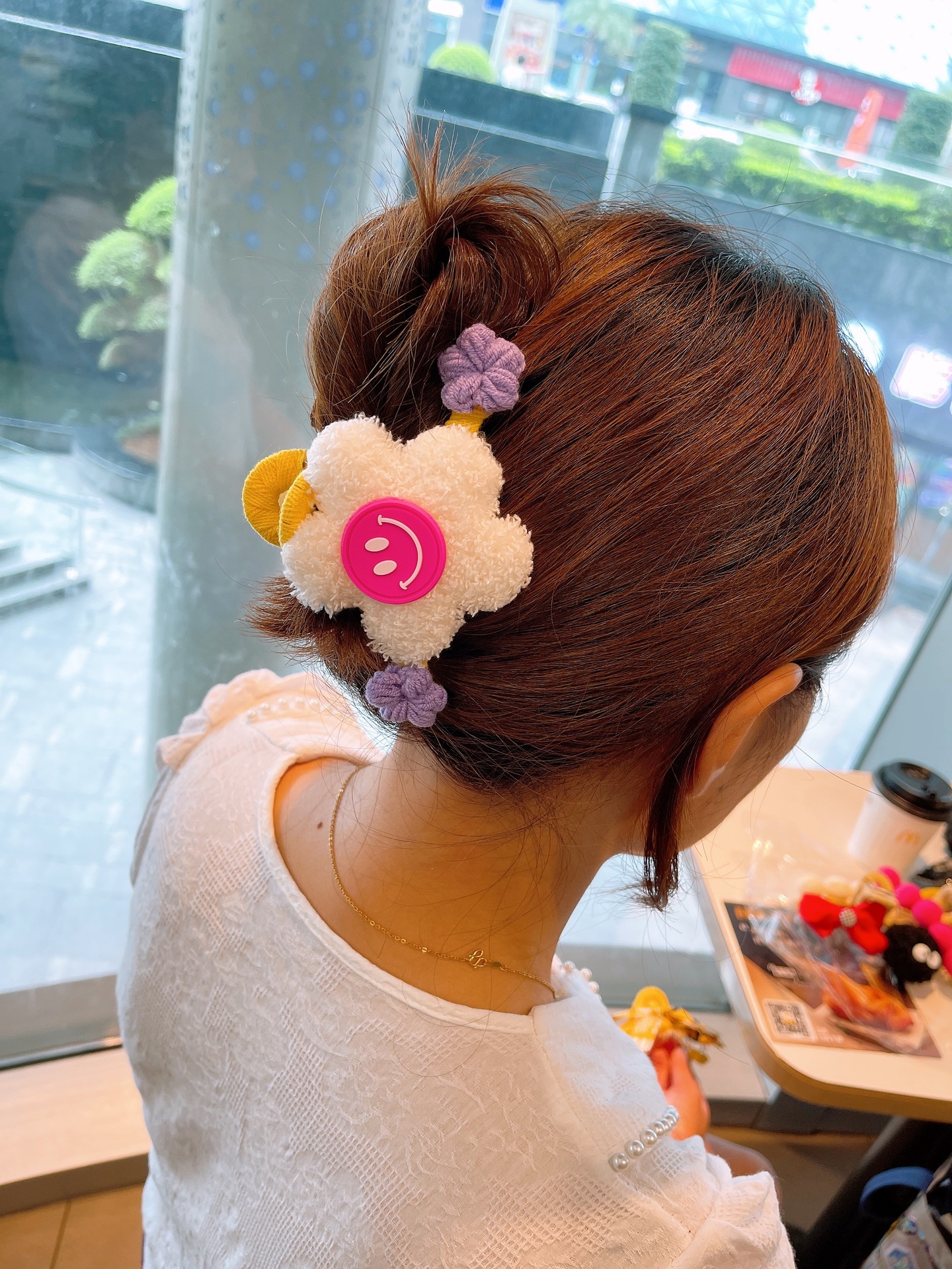 63g Weight Headwear Classification Birthday Occasion Flower Pattern Women'S Gender Retro Style Red, Yellow Color Autumn And Winter Cute Hairy Little Flower Smile Net Red Ins Clip Back Head Cute Heart Girl Clip Head Jewelry 2