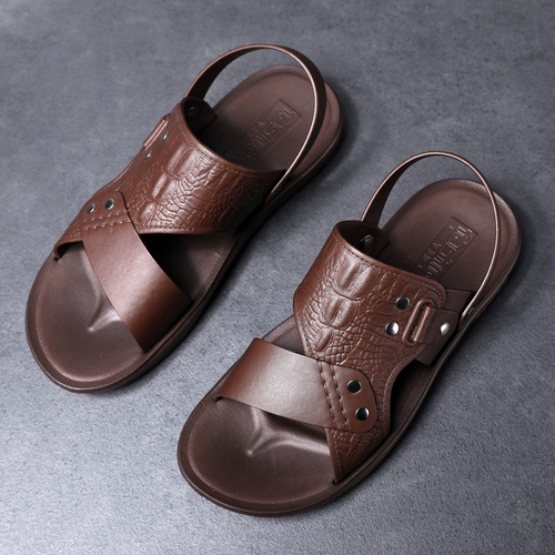 Men's Sandals Summer Soft Sole Non-Slip Beach Shoes  New Large Size Casual Dual-Purpose Outer Wear Sandals and Slippers