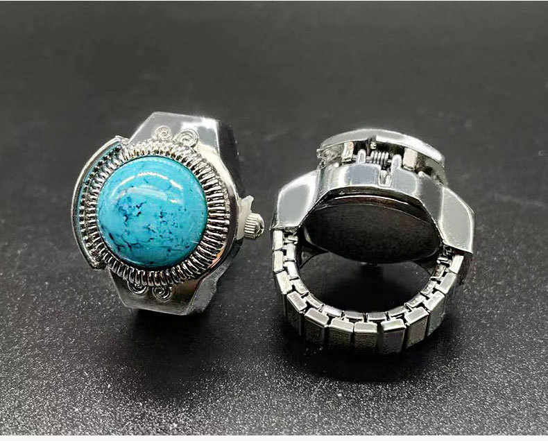23g Weight Quartz Glass Mirror Material Stainless Steel Strap Material Watch Rings Classification Pointer+Number Display Type Round Dial Shape Daily, Street Occasion Quartz Movement Round Pattern All Seasons Season Unisex Gender Retro, Classic Style Style Retro Classic Style Round Quartz Watch Rings