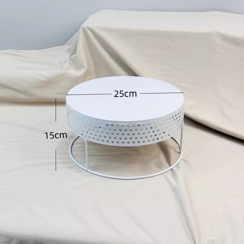 Tabla de postres de estilo blanco decoración estante de exhibición de bodas decoración estante de pastel de cumpleaños bandeja de refrigerio de hierro forjado