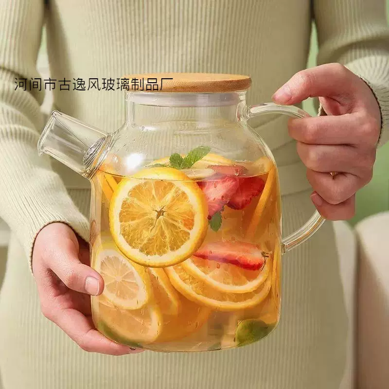 加厚耐热玻璃茶壶小号耐高温泡茶壶不锈钢过滤花茶壶家用茶具套装