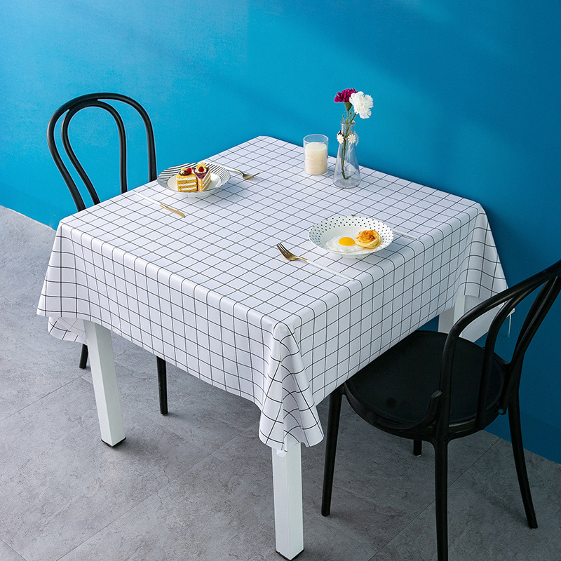 Mantel impermeable a prueba de aceite desechable tela de escritorio ins Estilo nórdico mesa cuadrada tela PVC mesa de café Mesa estera mantel