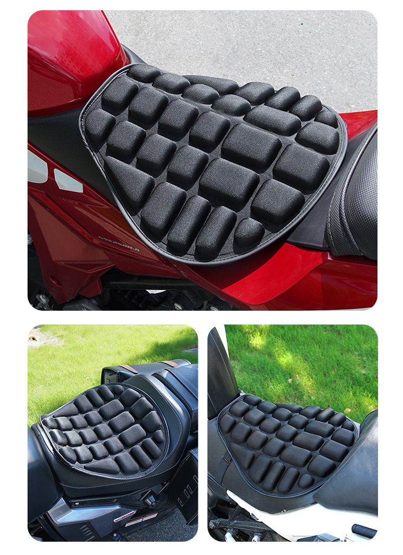 Summer motorcycle seat cushion, shock-absorbing, heat-insulating, ventilated, thickened, waterproof, suitable for electric bikes and delivery motorcycles