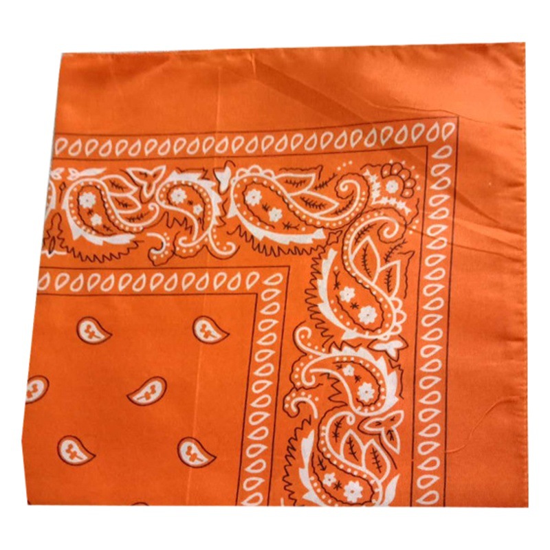 Polyester cotton amoeba cashew flower Square 54cm outdoor sports bag turban hip-hop street dance square factory supply