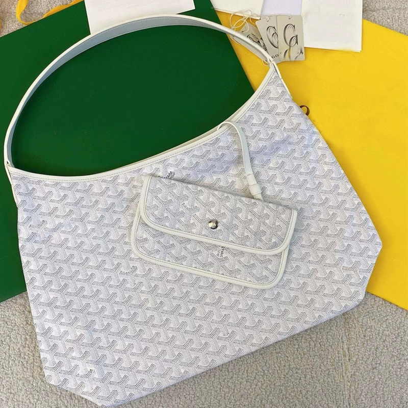 Cuero genuino Goyard bolso de las mujeres perro diente Y palabra impresa Hobo bolso de mano bolsa de compras de gran capacidad bolso de las mujeres