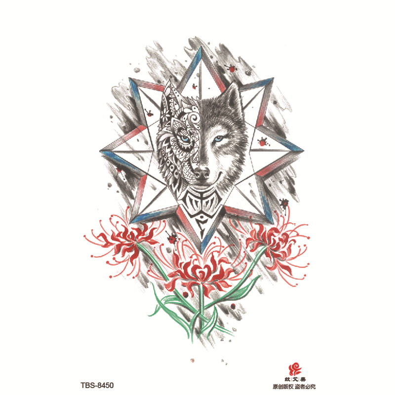 Pegatinas de tatuaje impermeables de brazo completo pequeño, símbolo de tótem, pegatinas de brazo pequeño, conjunto de ensamblaje al por mayor, suministro transfronterizo