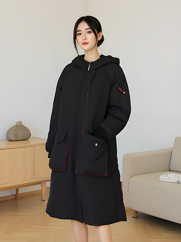 130-320 Plus Size Women's Winter Cotton Outwear 2025 New Slightly Fat mm Reversible Outwear over the Knee Long Outwear