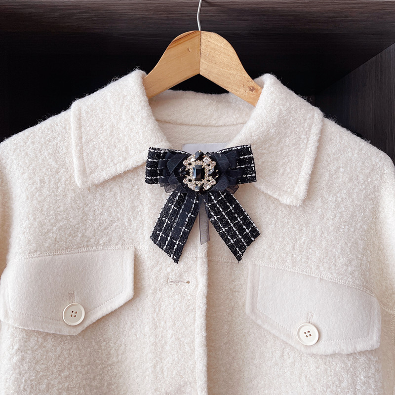 Pajarita collar flor accesorios moda Chanel estilo arco rhinestone abrigo collar decoración coreano cliente orden comercio exterior