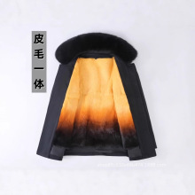 中老年尼克服可拆卸内胆派克服男士爸爸装皮毛一体狐狸毛领加厚