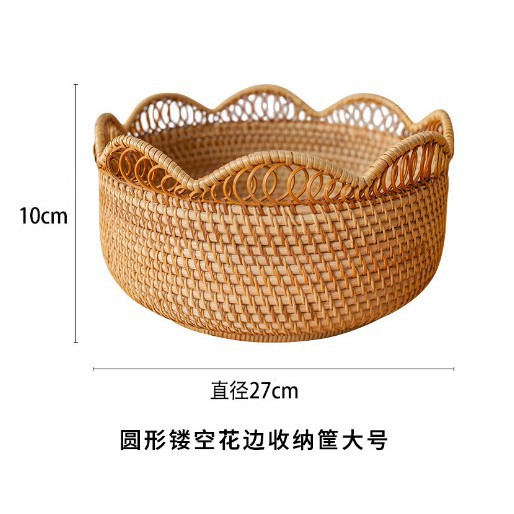 Liquidación: Cesta de mimbre para té y aperitivos, cesta de almacenamiento, organizador de aperitivos, productos de bambú y mimbre tejidos a mano para hoteles y hostales.