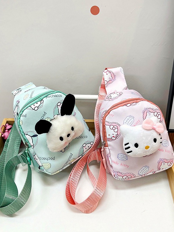 2024 nueva historieta linda de los niños bolsa de monedero bolsa de mensajero melodía bolsa de pecho casual niños y niñas bolsa