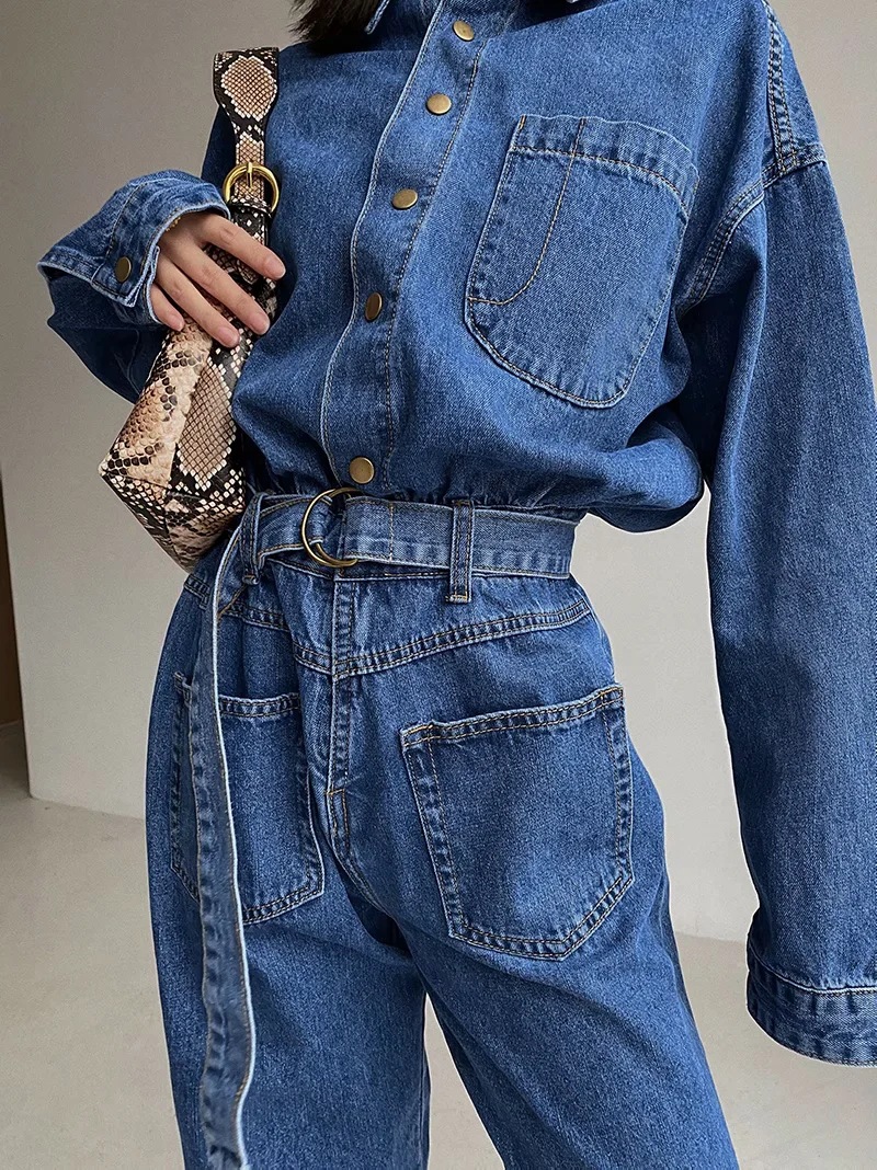 tooling loose waist denim jumpsuit NSAC21235