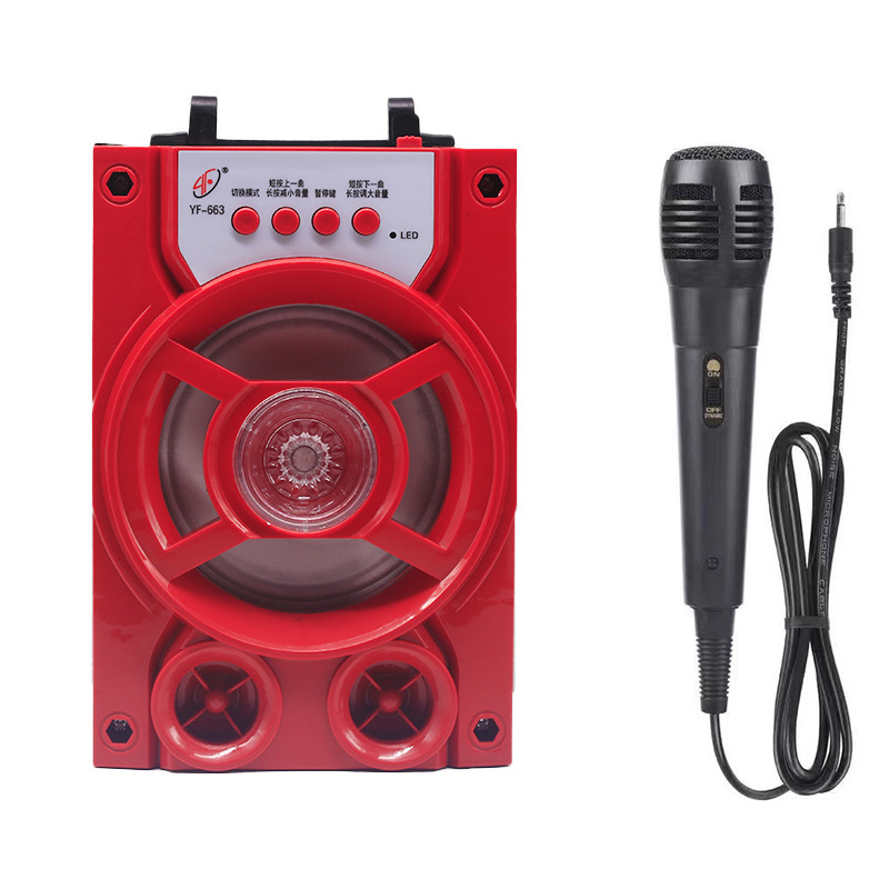 YF-663携帯無線bluetoothスピーカーマイク付き屋外k歌スピーカーカード携帯広場ダンススピーカー|undefined