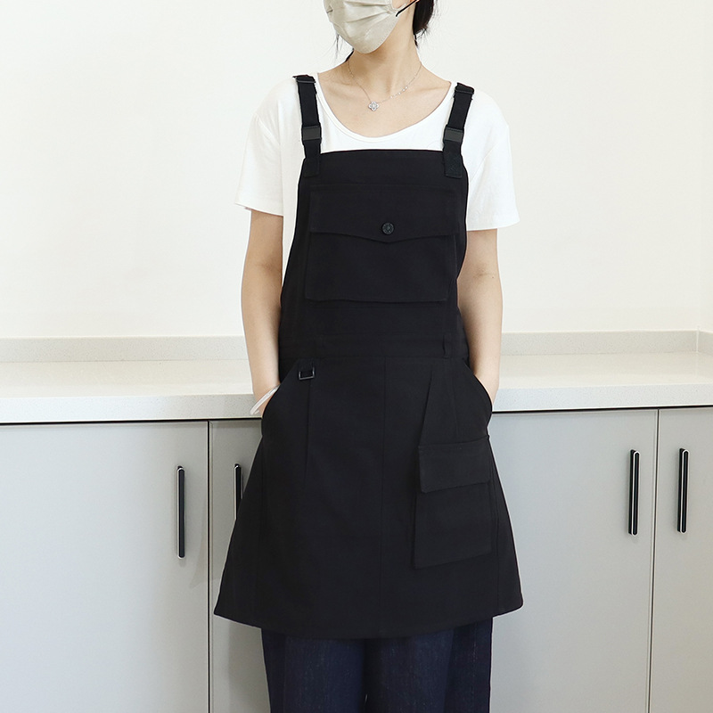 Transfronterizo Amazon poliéster algodón delantal logotipo personalizado herramientas barista ropa de trabajo delantal de cocina casero personalizado