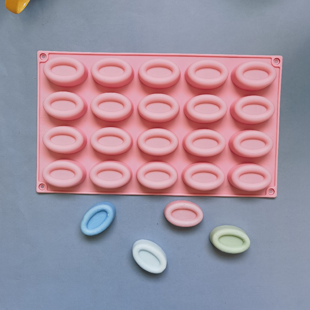 20 donuts elípticos 47 molde de silicona pastel helado pudín molde de postre jabón utensilios