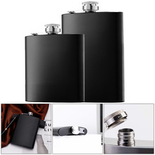 8oz Stainless Steel Hip Flask Black Whisky Wine Pot Alcohol