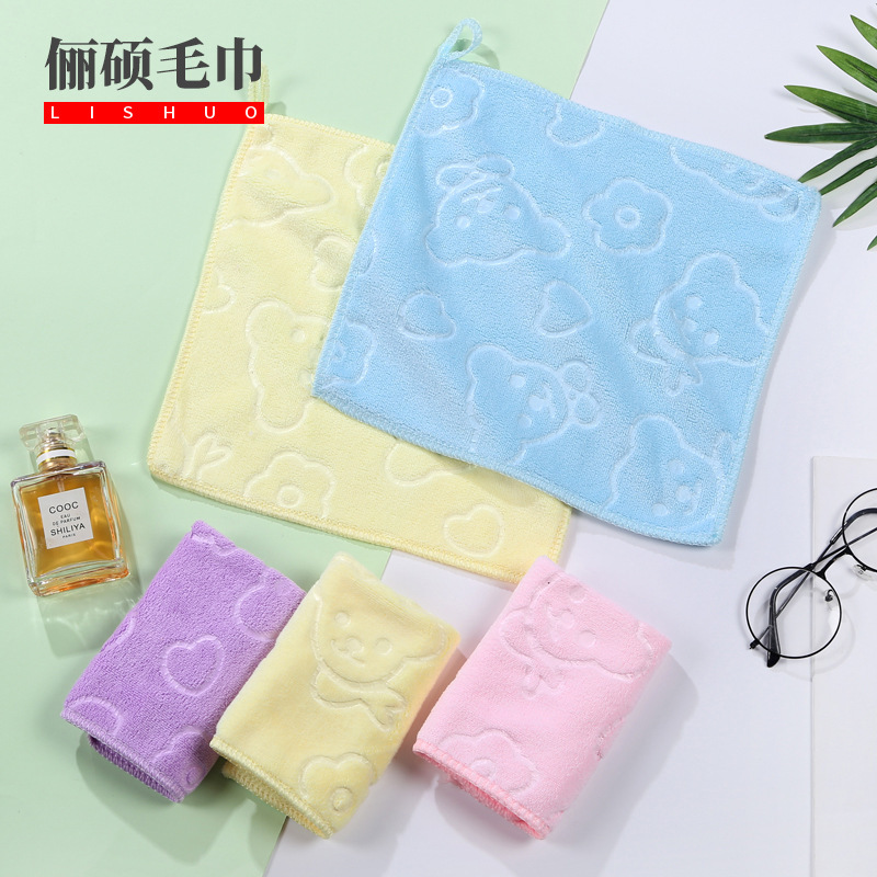 Kindergarten Embossed Square Towels for Children, Absorbent Face Towels for Infants and Toddlers, Quick-Drying for Wiping Face and Drool Kindergarten Embossed Square Towels for Children, Absorbent Face Towels for Infants and Toddlers, Quick-Drying for Wiping Face and Drool