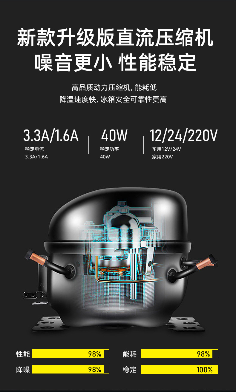9 liter compressor car refrigerator mini car refrigerator trolley truck dedicated digital temperature control to -20 degrees