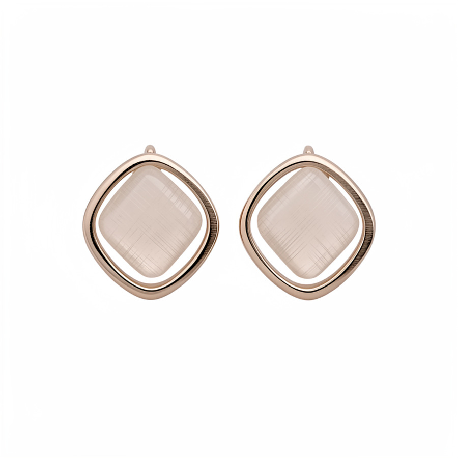 Aguja de plata con diamantes de diamante de ojo de gato pernos cuadrados de diamante simple aretes de estilo ligero lujo de alta sensación set de 10 piezas image 6