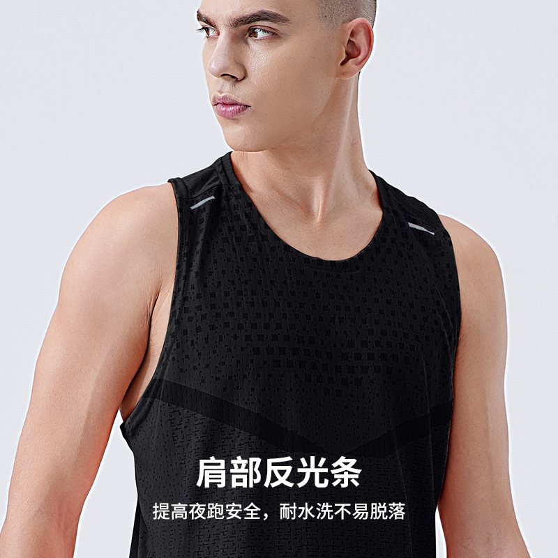 Chaleco de secado rápido para hombres entrenamiento deportivo fitness verano hielo seda secado rápido sudor-absorbente sin mangas ropa de baloncesto camiseta