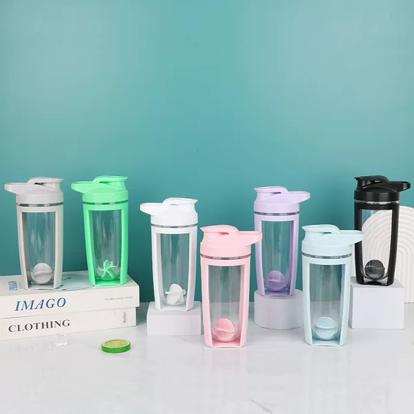 Customized 500ml Plastic Double-Layer Milkshake Cup, Protein Powder Cup, Fitness Mixing Cup, Leak-Proof Design, Sports Shaker Cup