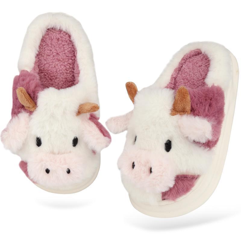 Cross-Border Hot-Selling Export Model Slippers for Men and Women, Cow Pattern Animal Slippers, Cute Indoor and Outdoor Plush Models