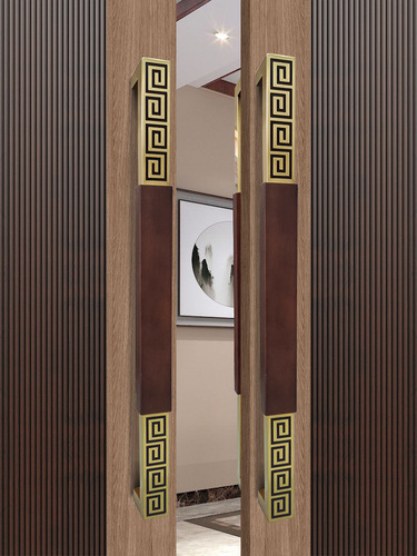 S588 new Chinese style wooden door handle glass door handle hotel box villa solid wood large handle stainless steel door handle