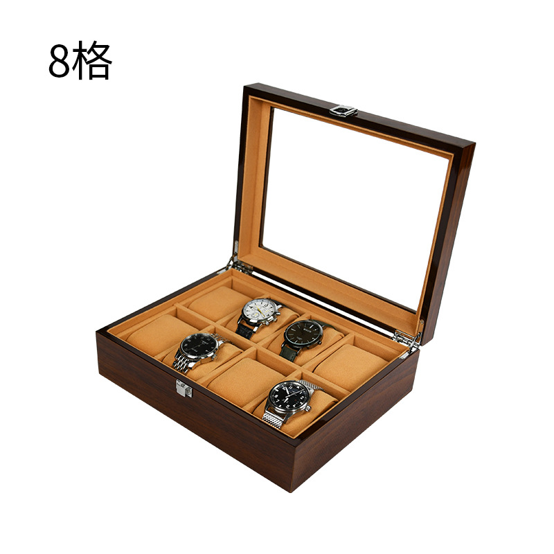 우드 그레인 컬러 8 비트 시계 상자