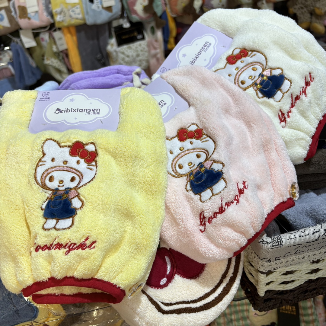 Cute velvet cartoon soft dry hair towel