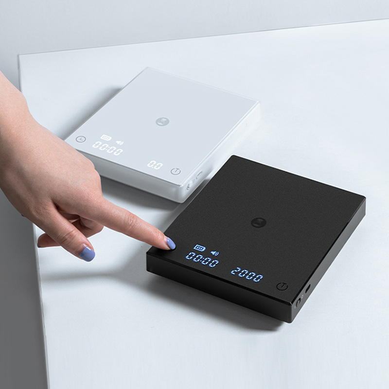 Taimo Black Mirror Basic+ Electronic Coffee Scale for Hand-Brewed Coffee, Italian-Style Coffee Scale, Coffee Bean Weighing Scale with Timer