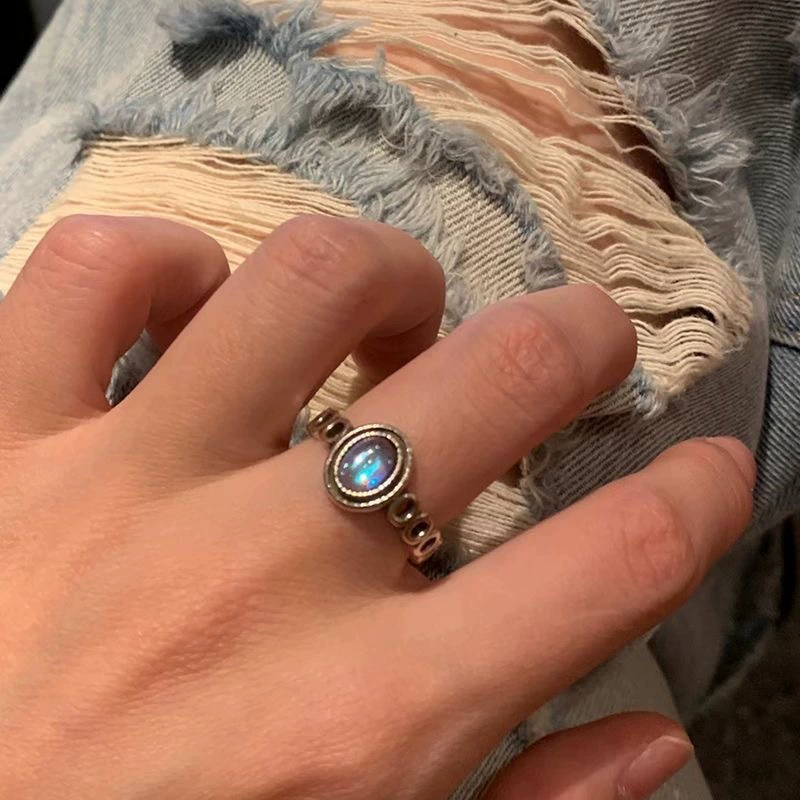 Stacking Ring (Palace) — Vintage Adjustable Index Ring, Moonstone & Ruby Styles, One Size