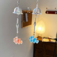 Summer Cool Little Fish Sweet and Cute Goldfish Phone Chain Ocean Animal Bead Bracelet Ornament Children's Fun Cross-border