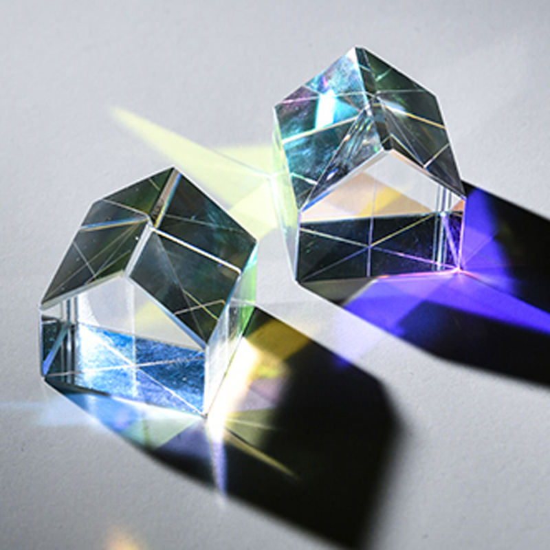 Prisma de color, receptor de sol, cubo de luz, receptor de sol, espejo de prisma, adornos de vidrio, descompresión, regalo creativo