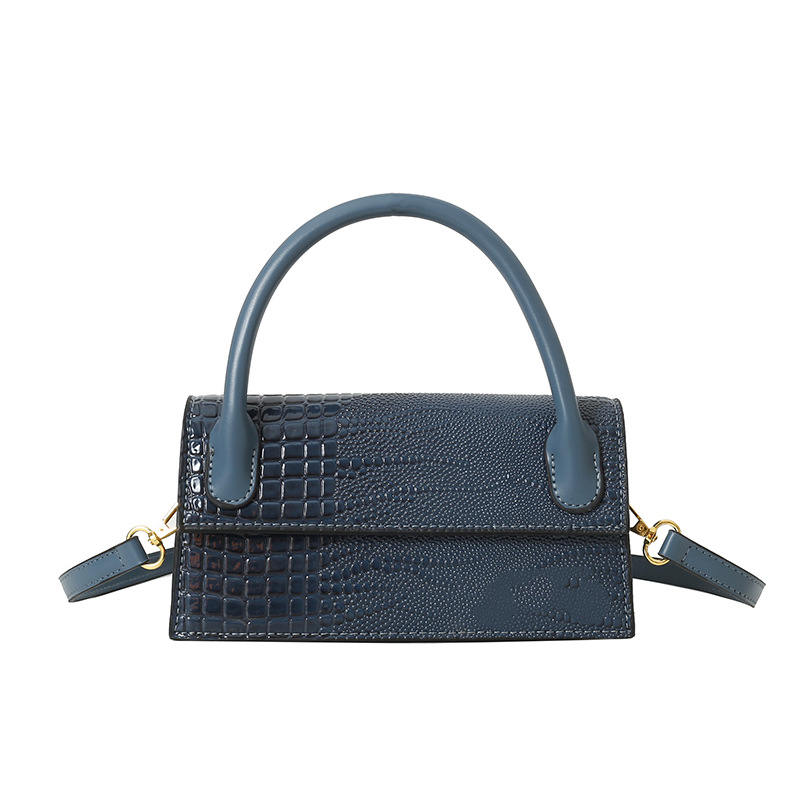 2024 bolso cuadrado pequeño, sentimiento transfronterizo de alta gama, estilo de nicho, bolso de mujer con letras extranjeras, bandolera con patrón de cocodrilo