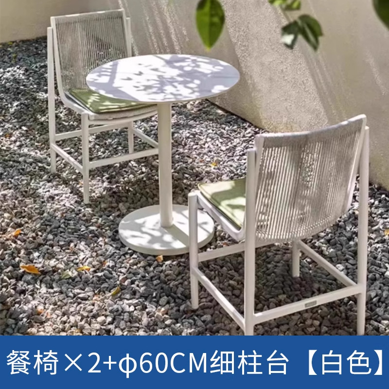 Sofá de terraza de ratán al aire libre, silla de comedor de jardín de villa, silla de mimbre de ocio al aire libre, mueble combinado de tres piezas