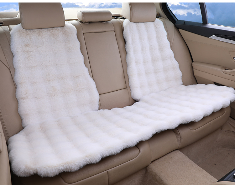 Winter Rabbit-Proof Plush Short Plush Three-Piece Set Single-Piece Genuine Fur Integrated Warm Fur Cushion Car Seat Cushion