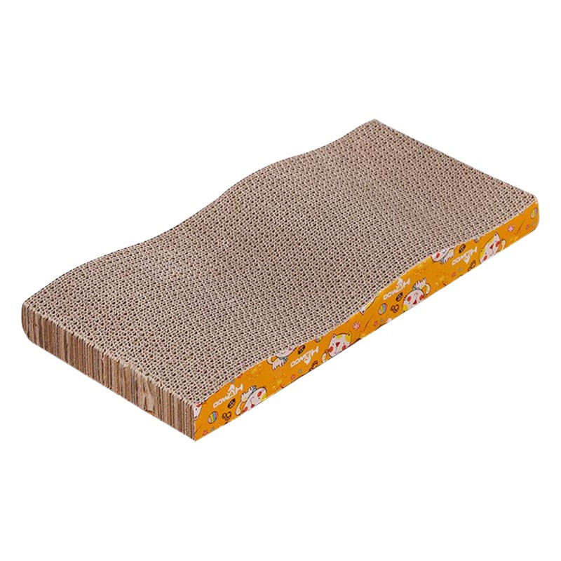 Tablero de agarre para gatos resistente al desgaste en forma de onda, papel corrugado, juguetes para gatos que no caen virutas, fabricantes de artefactos de garras afiladas para gatitos al por mayor