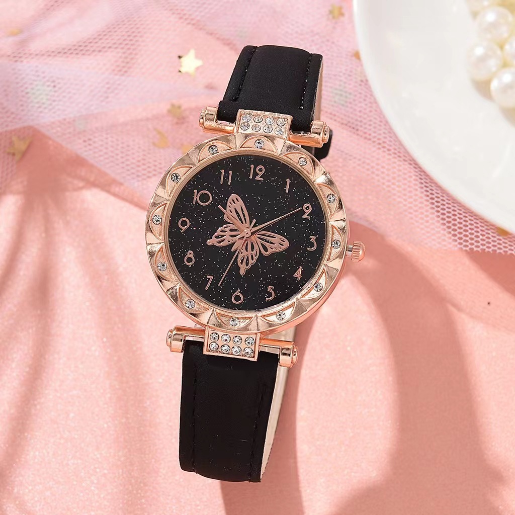 Ladies Quartz Watch Classic Butterfly Pattern Digital Face Women_voghion.com