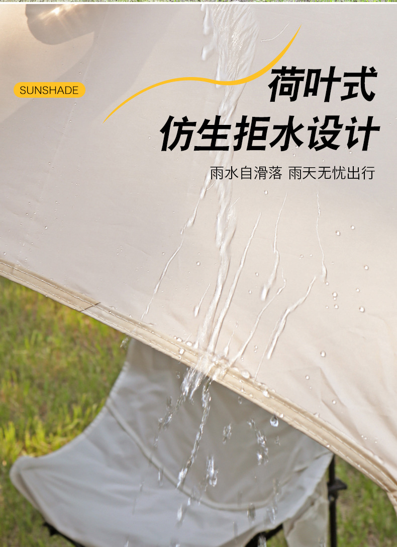 Butterfly-shaped outdoor octagonal black-coated canopy, camping canopy tent, portable sunshade curtain, canopy tent wholesale