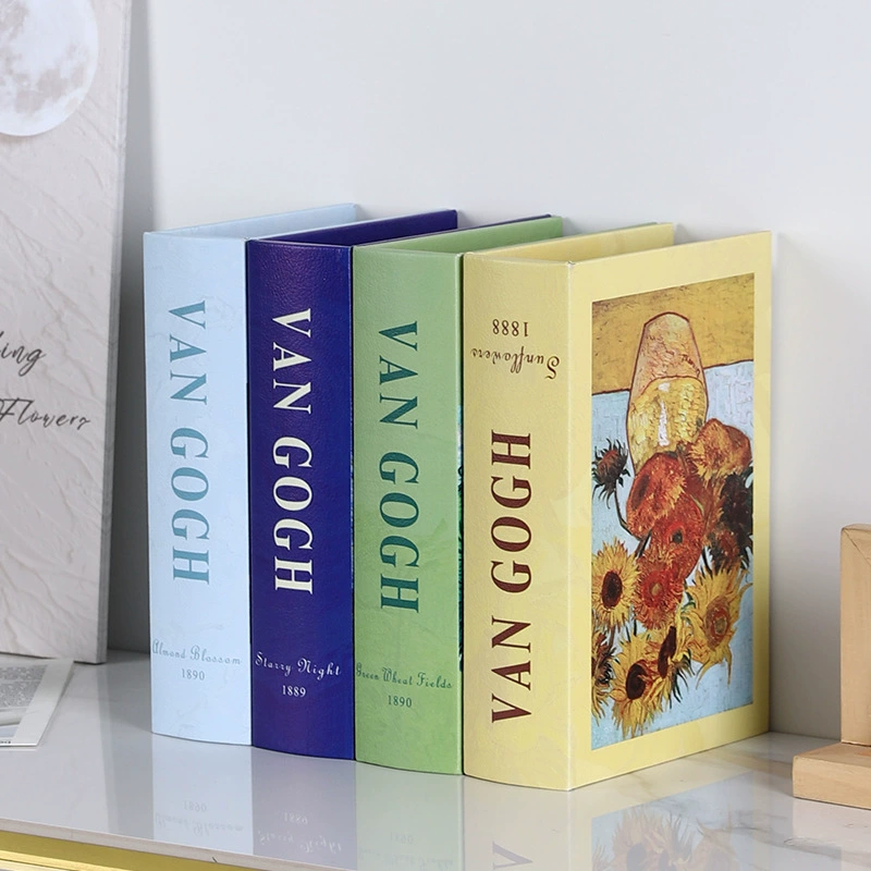 Трансграничная картина маслом, имитация книг, украшение для хранения книг, мягкое украшение для европейского дома, имитация книги, декоративная деревянная реквизитная коробка для книг в пасторальном стиле