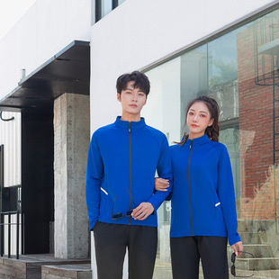 Couple casual sports jacket wholesale stand collar long sleeve outdoor sportswear men's and women's same running fitness jacket