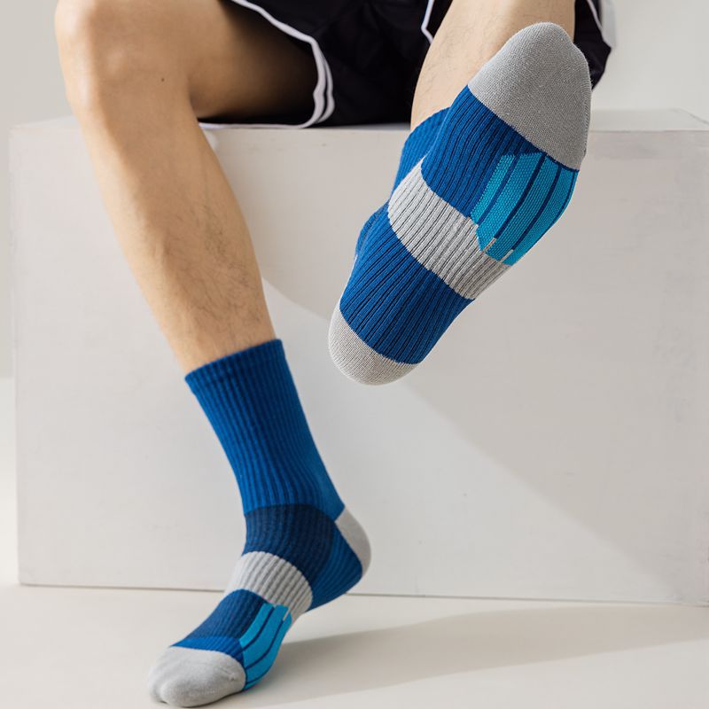 Mid-Calf Men's All-Season Socks High Elastic Pressure Sports Socks Outdoor Basketball Cycling Trendy Socks Zhuji Socks Factory Store