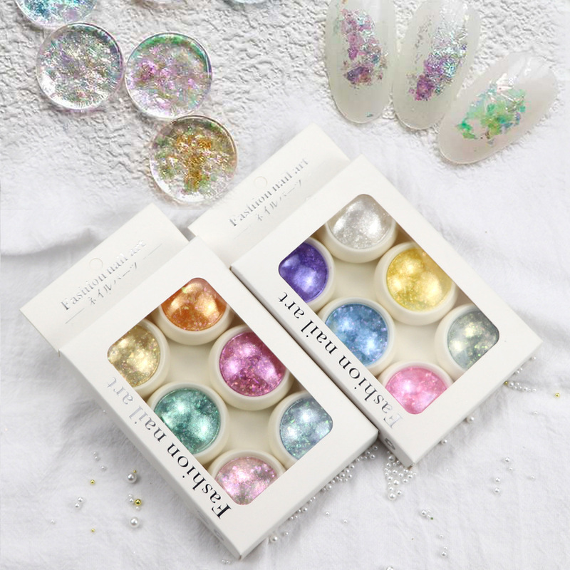 Nail art European foil powder ice through cloud brocade powder fairy aurora dazzling super bright glitter powder fine powder sequins nail decoration